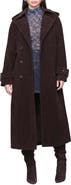 Avec Les Filles Double Breasted Faux Suede Trench Coat