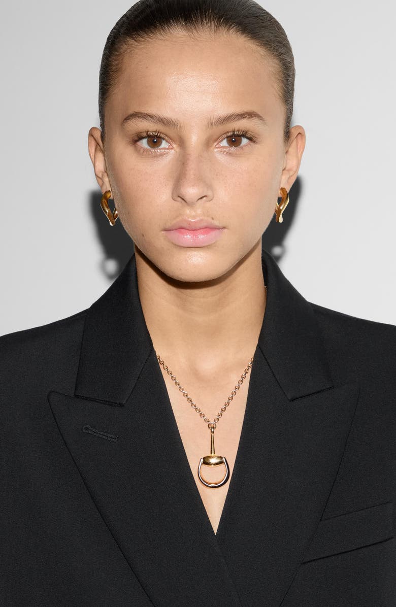 Gucci Horsebit Pendant Necklace, Alternate, color, Yellow Gold