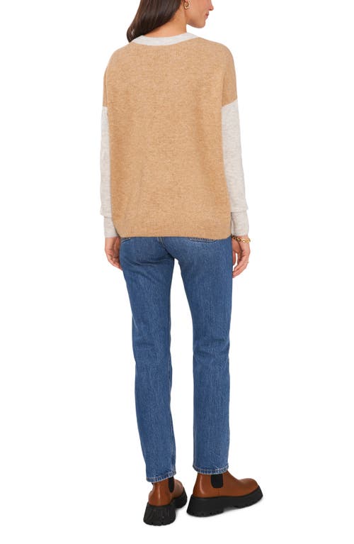 Cece Colorblock Sweater In Jazz Club/ant White/taupe