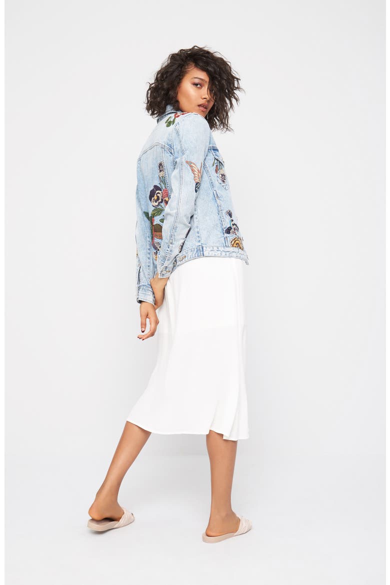 Embroidered Denim Jacket, Alternate, color, FLIGHT SONG (DENIM)
