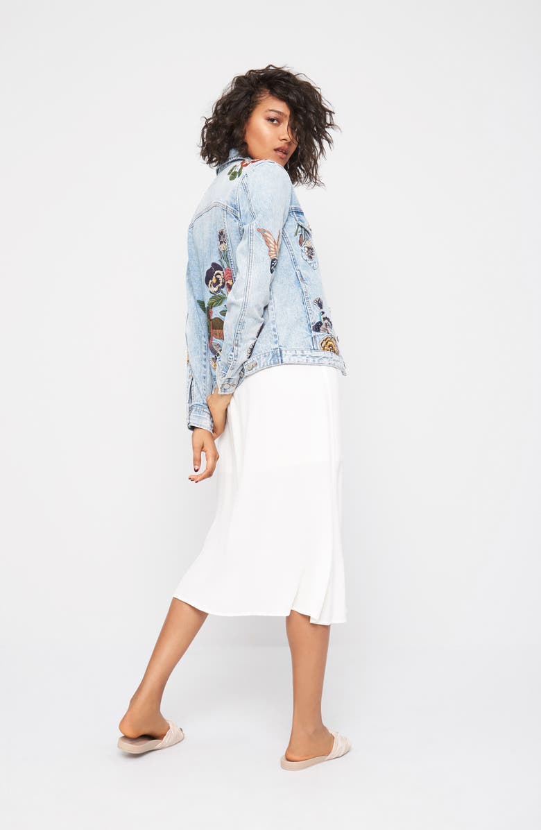 BLANKNYC Embroidered Denim Jacket, Alternate, color, 