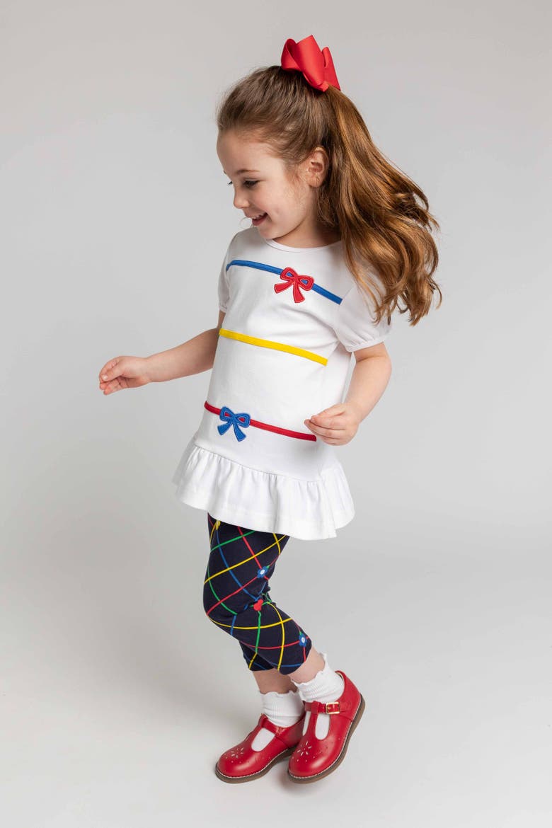 Knit Tunic and Printed Capri Leggings, Alternate, color, Navy/Multi