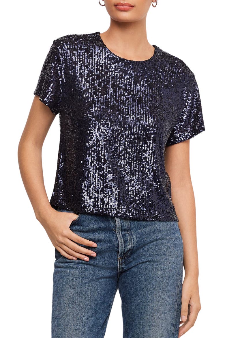 Aerin Sequined Top, Main, color, MIDNIGHT BLUE