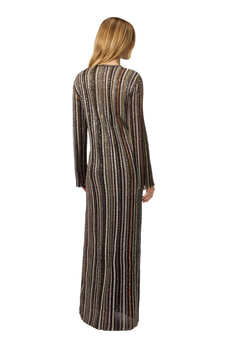 Missoni Long Dress With V-neck And Herringbone Stripe Knit, Alternate, color, Multicoloured