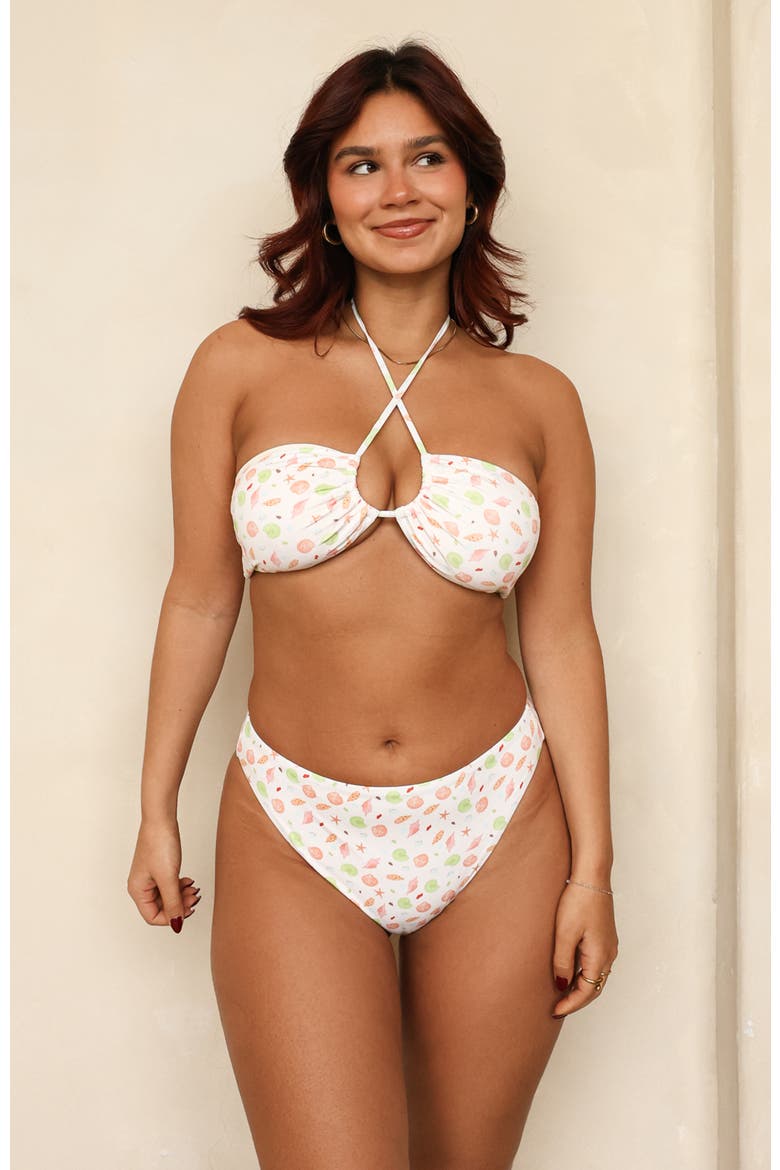 Seashore High Waist Cheeky Bikini Bottom, Alternate, color, Underwater Garden