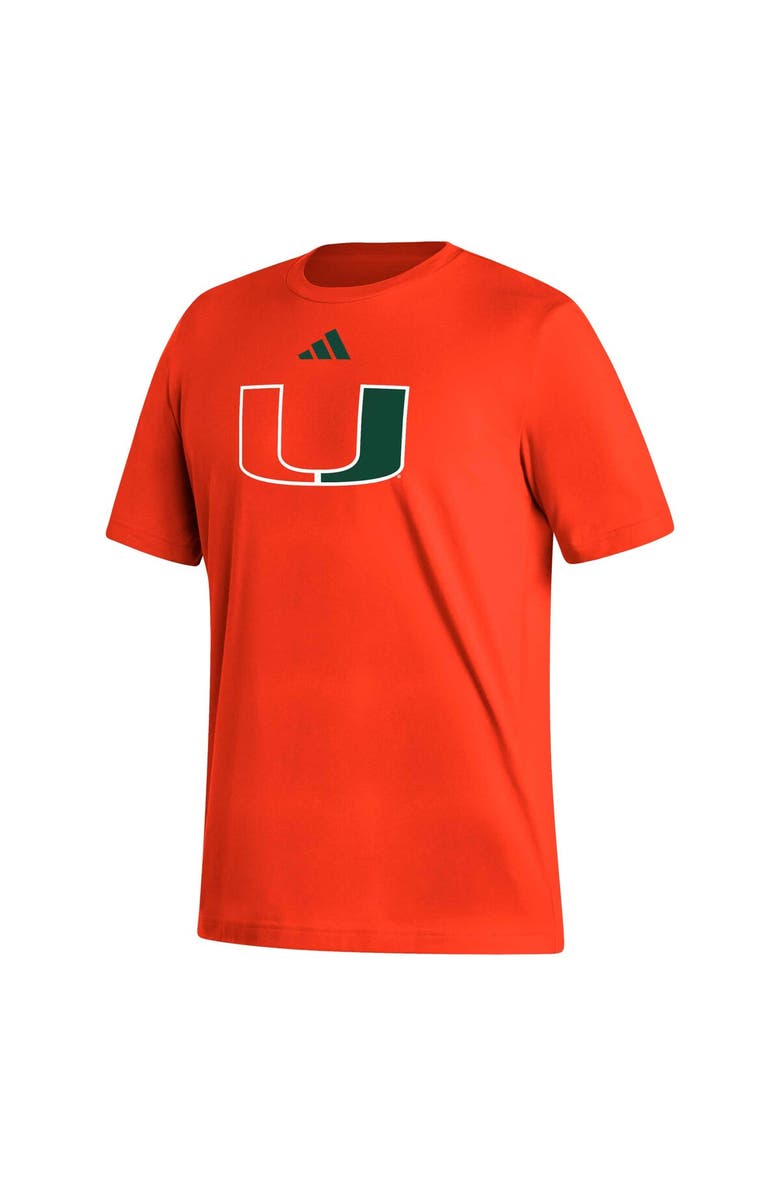 adidas Men's adidas Orange Miami Hurricanes Logo Fresh T-Shirt, Alternate, color,