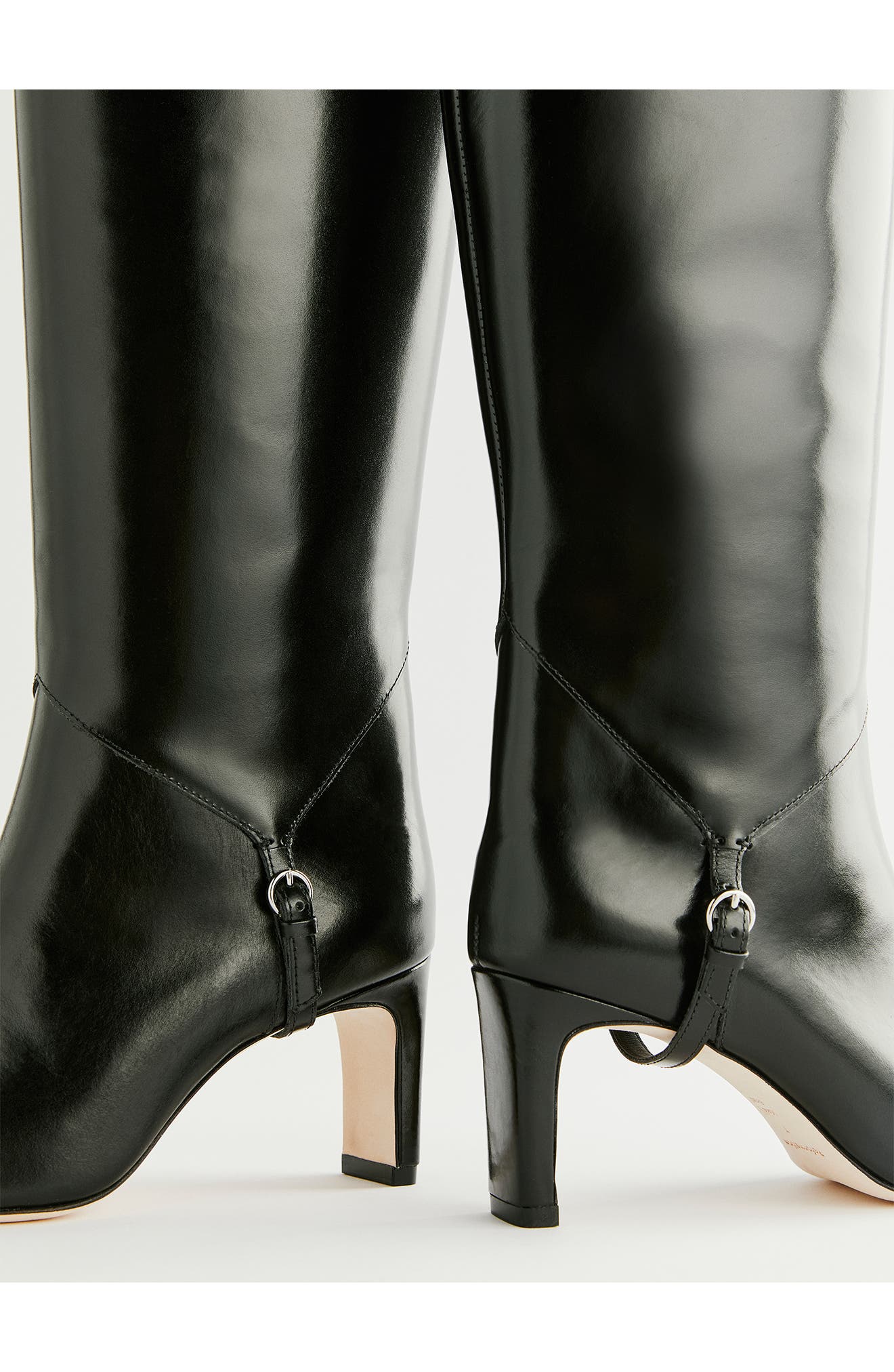 Reformation Gae Knee High Boot, Alternate, color, Black Leather