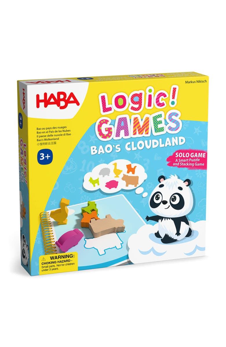 HABA Bao's Cloudland Wooden Puzzle Game with 60 Challenges, Main, color, Multi
