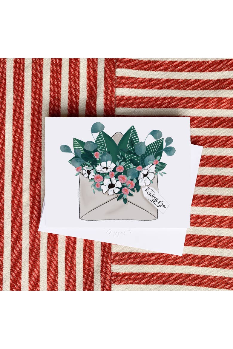 Everyday Greeting Card Pack (3ct) "Envelope Flowers Thinking of You", Alternate, color, Multi-Pack