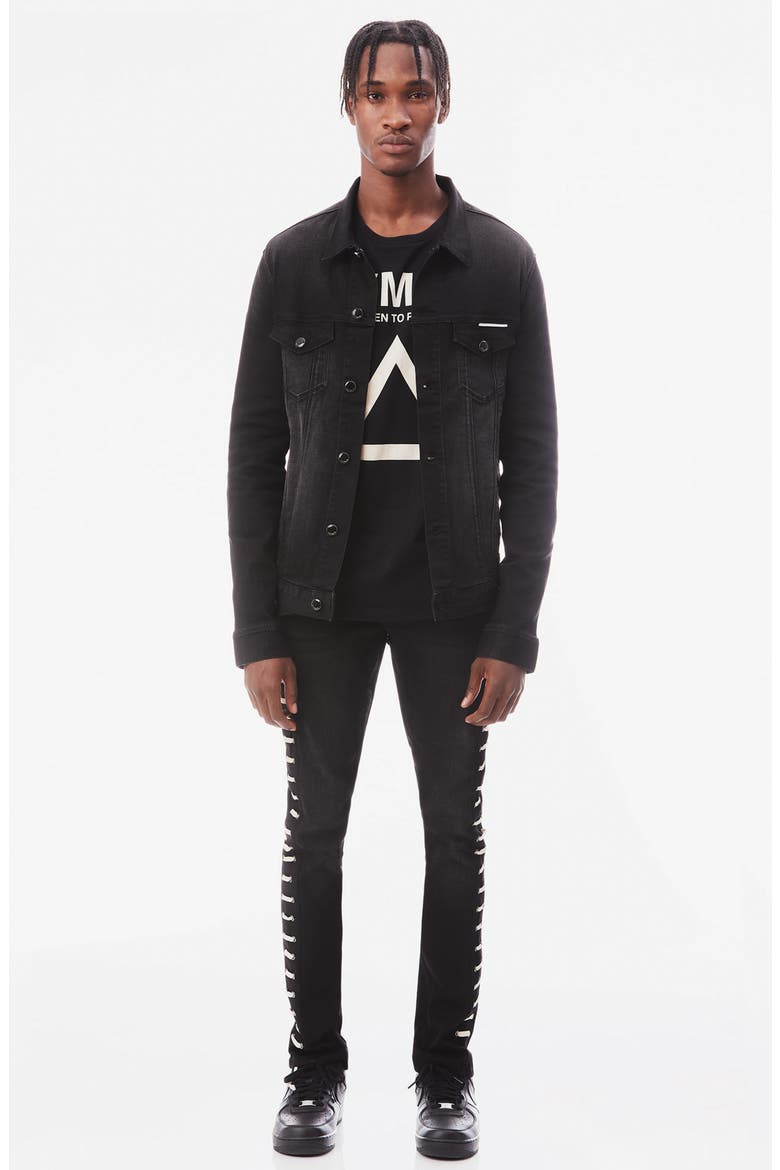 MK1 Lace-Up Denim Jacket, Alternate, color, BLACK LACE
