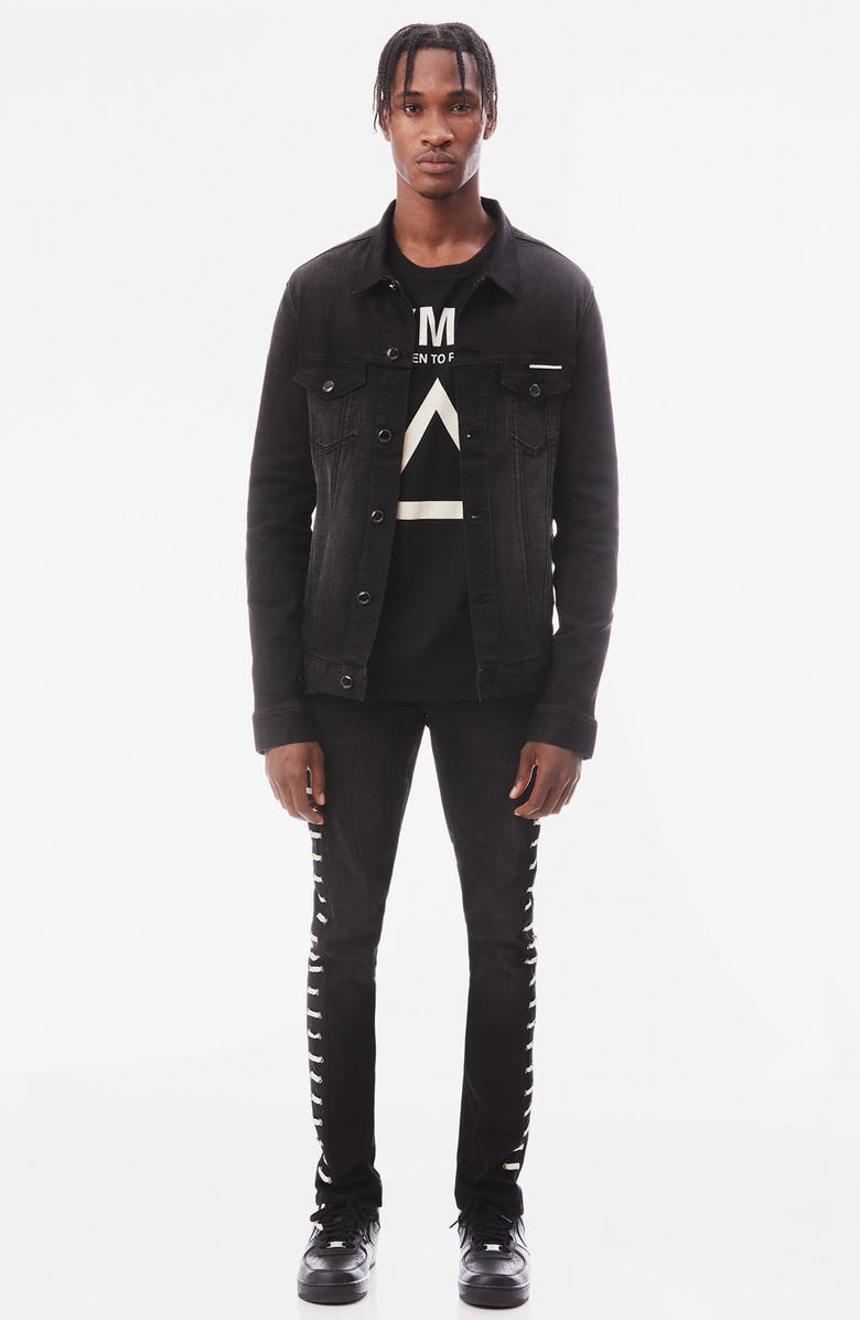 HVMAN MK1 Lace-Up Denim Jacket, Alternate, color, 