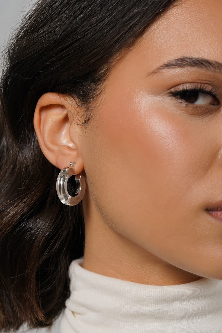 Split Hoops, Alternate, color, Silver