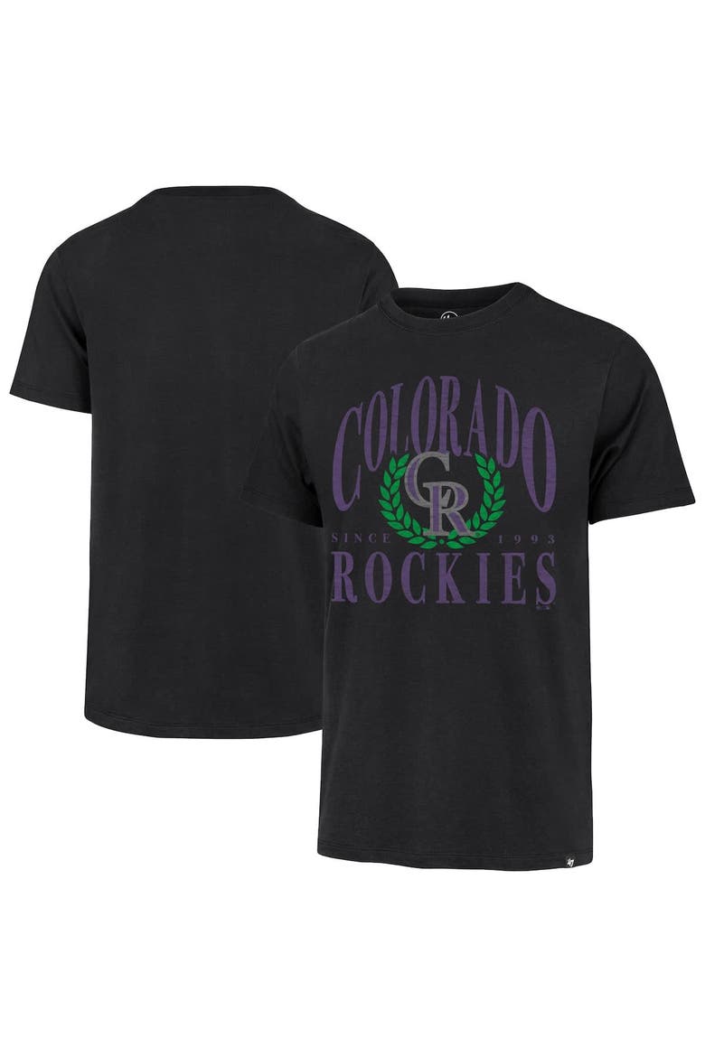 Men's '47 Black Colorado Rockies Pitchout Franklin T-Shirt, Alternate, color, Black