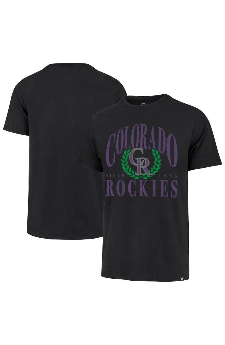 '47 Men's '47 Black Colorado Rockies Pitchout Franklin T-Shirt, Alternate, color, Black