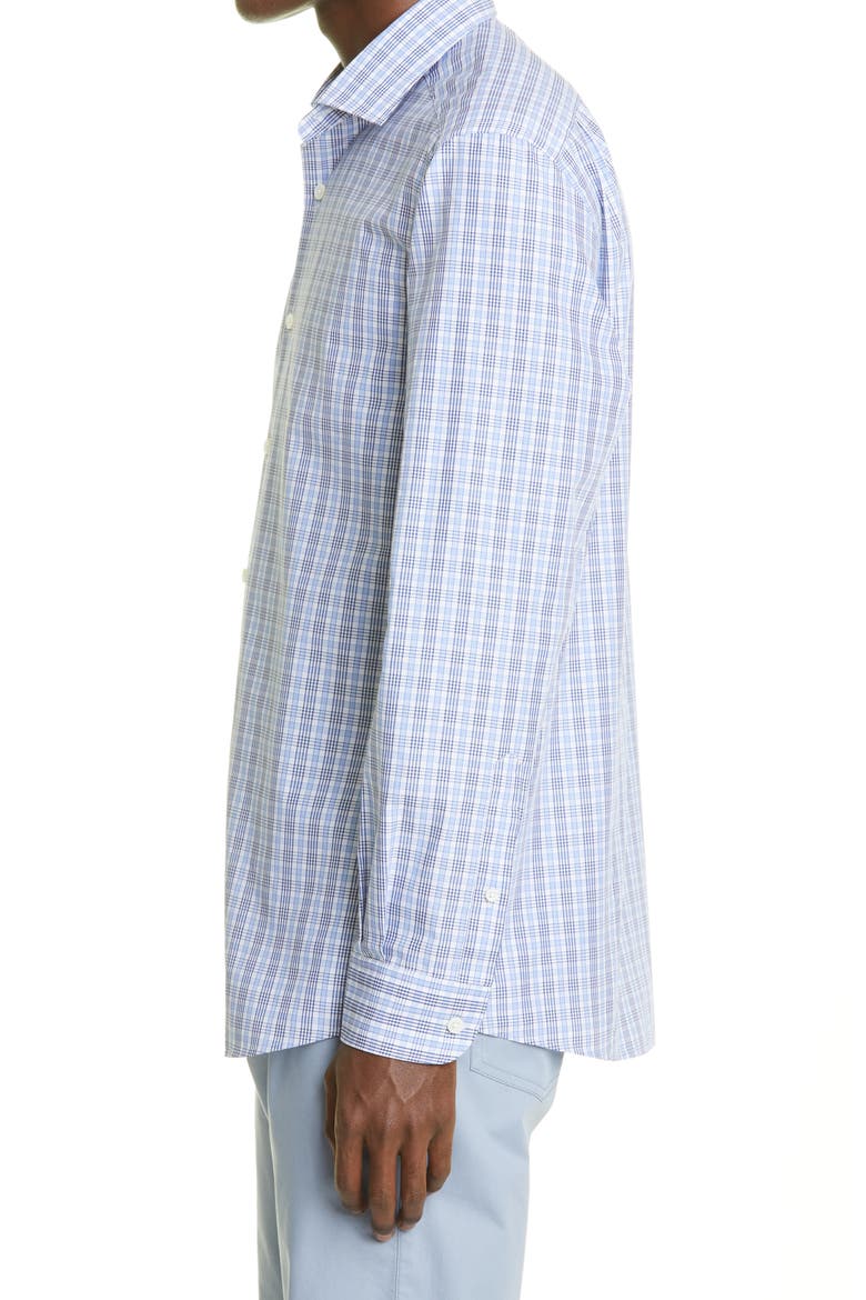 Centoquaranta Twill Button-Up Shirt, Alternate, color, DK BLU CK