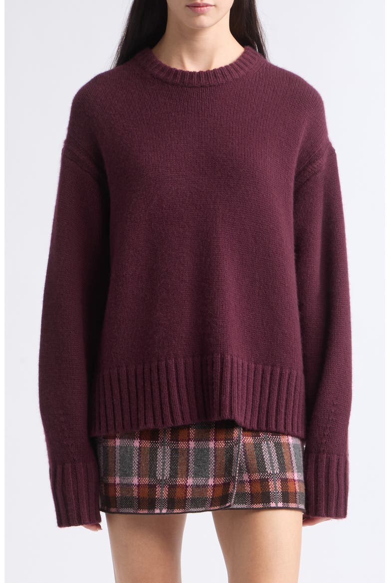 Cozy Cashmere Crewneck Sweater, Main, color, FIG