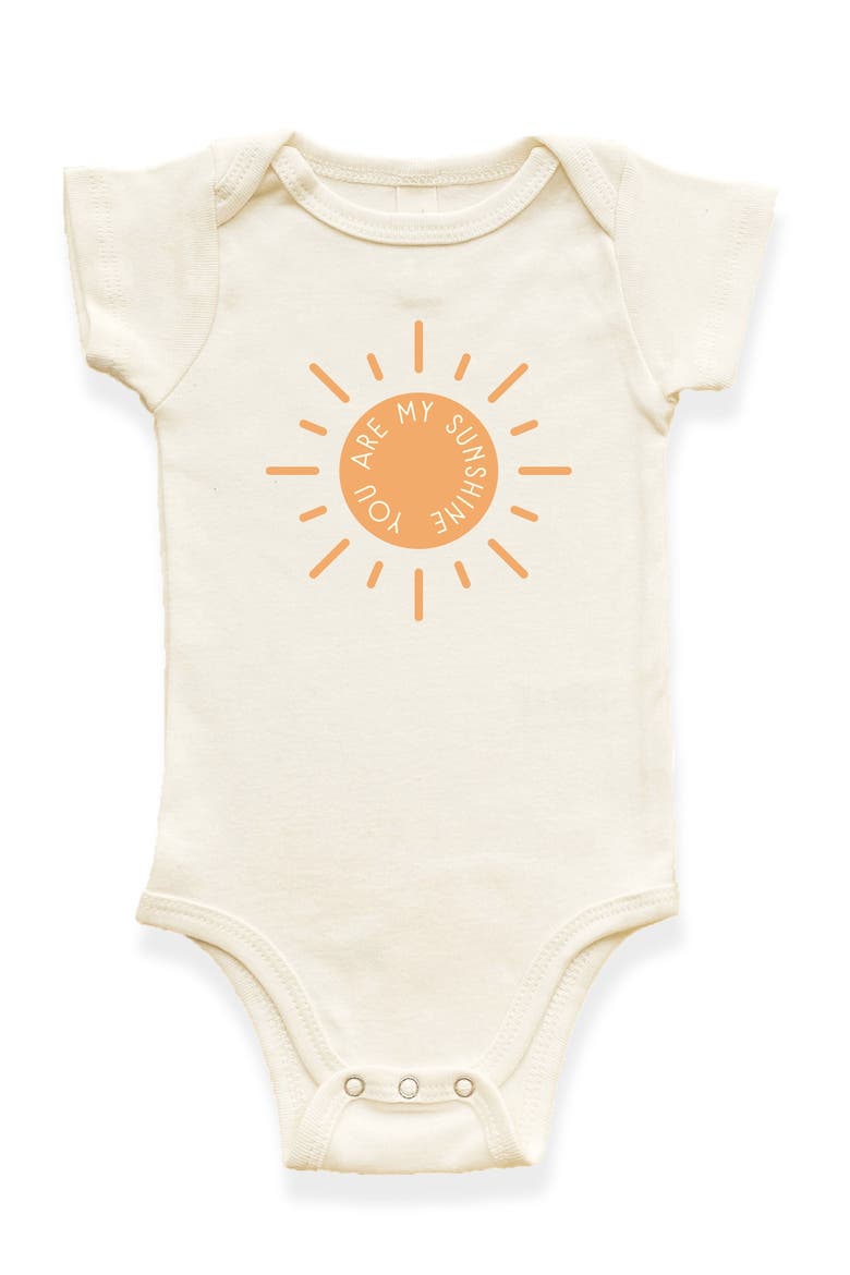 You Are My Sunshine Sun Organic Cotton Baby Bodysuit, Main, color, Natural