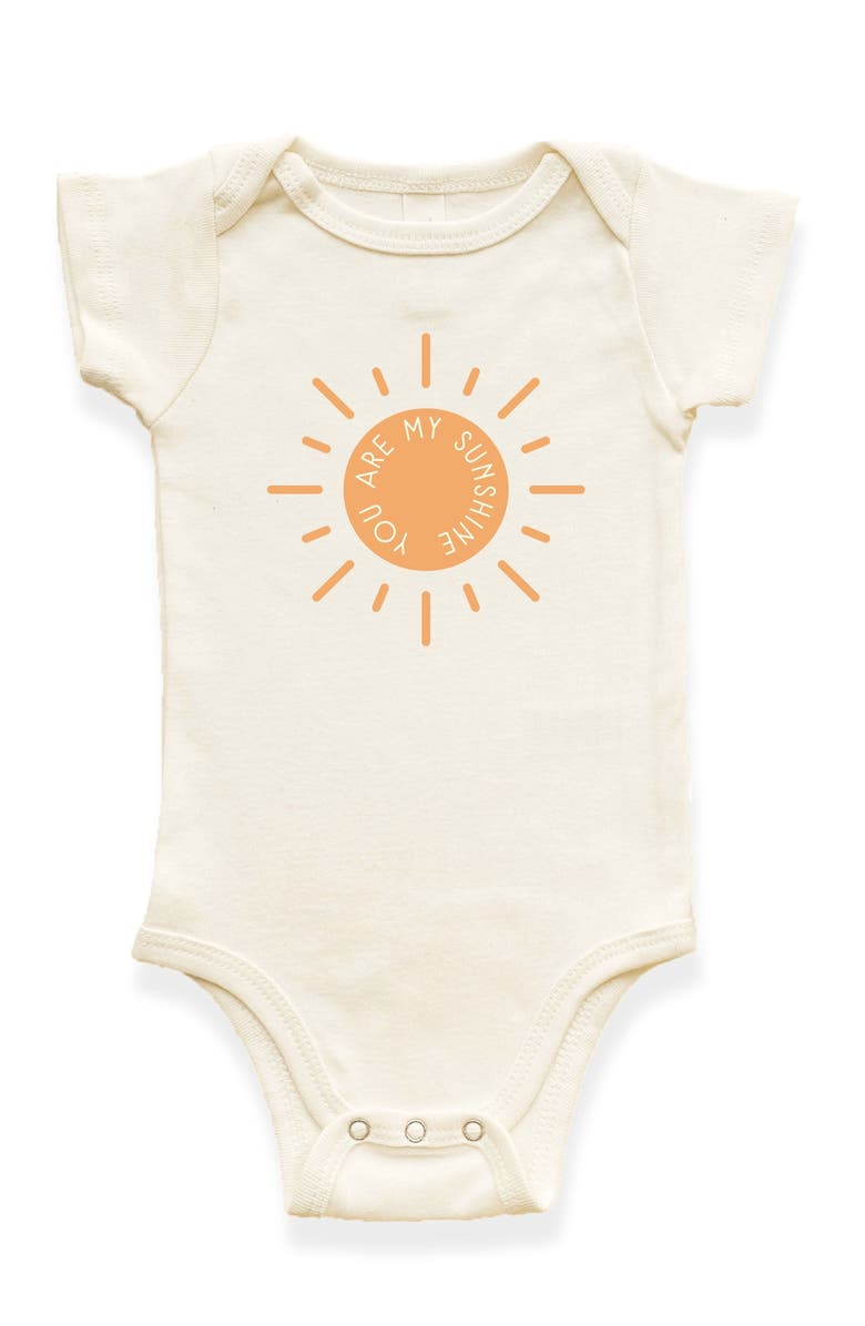 Tenth & Pine You Are My Sunshine Sun Organic Cotton Baby Bodysuit, Main, color, Natural