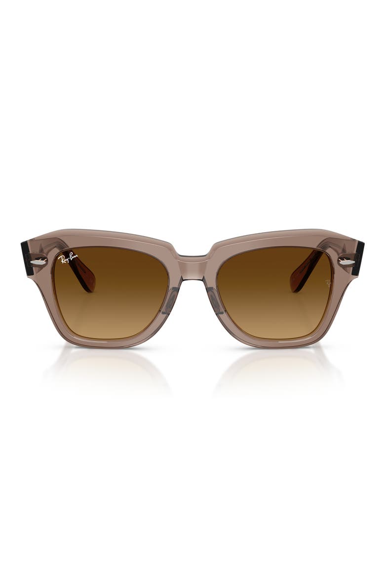 State Street 49mm Gradient Square Sunglasses, Main, color, LITE BROWN