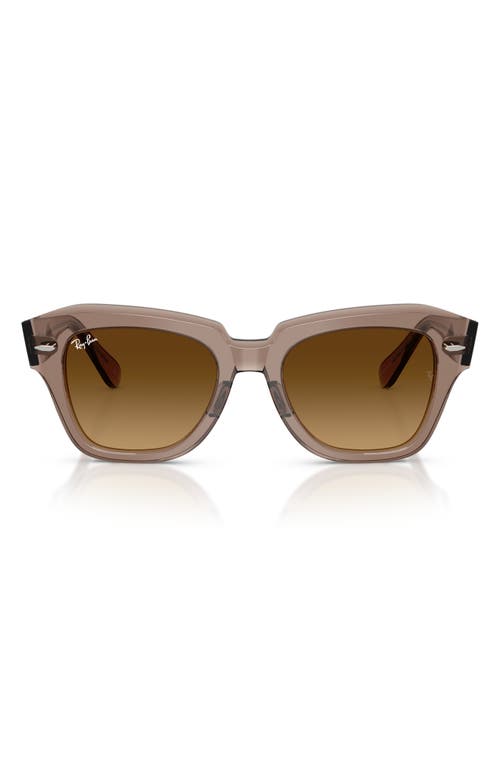 Ray Ban Ray-ban State Street 49mm Gradient Square Sunglasses In Brown