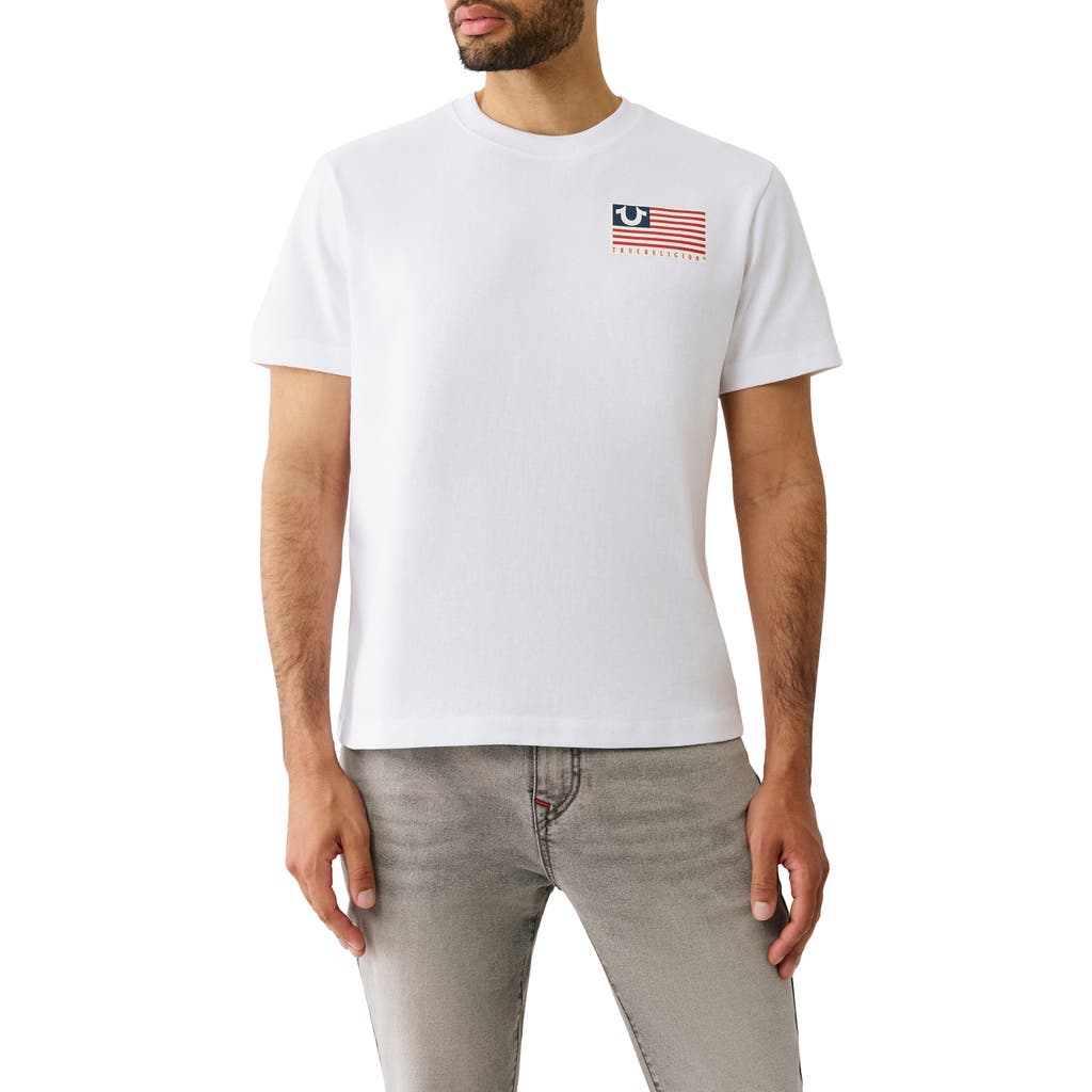 True Religion Standard Fit Flag Graphic T-shirt In White