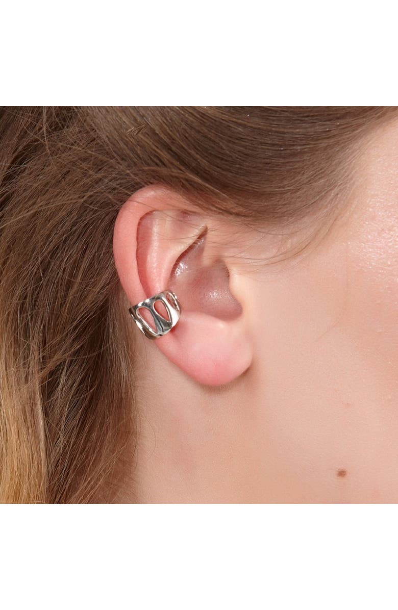 Lucy Quartermaine Petal Ear Cuff, Alternate, color, Sterling Silver