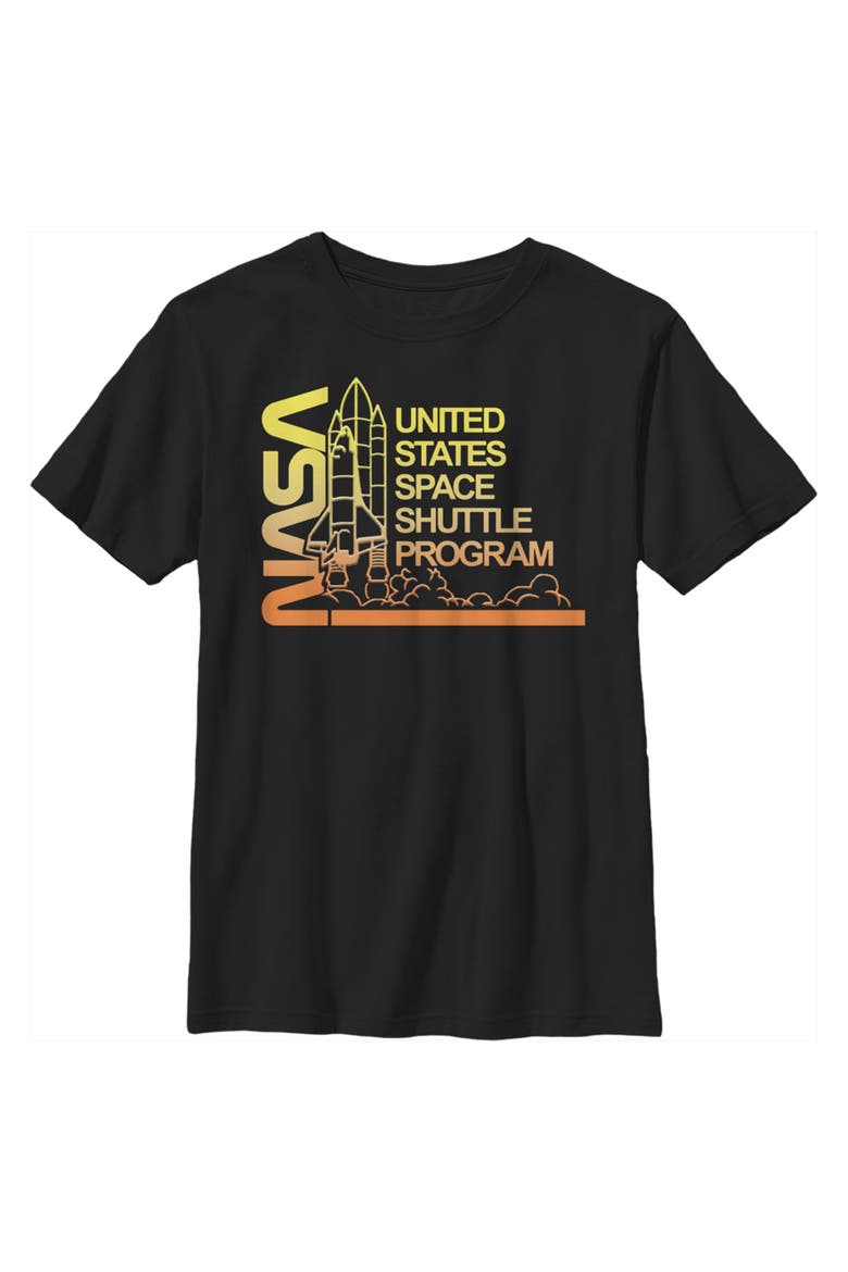 Boy's NASA Ombre Sunset Shuttle Program Graphic Tee, Main, color, Black