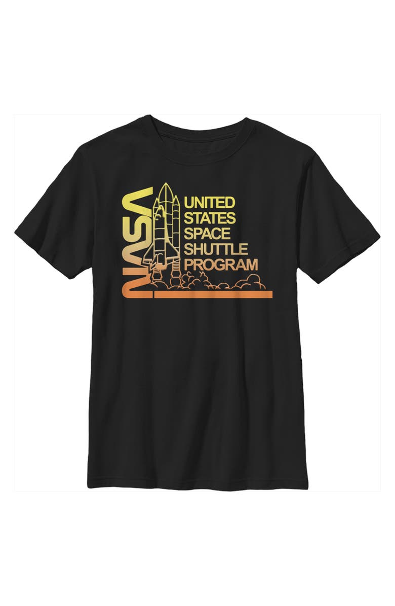 NASA Boy's NASA Ombre Sunset Shuttle Program Graphic T-Shirt, Main, color, Black