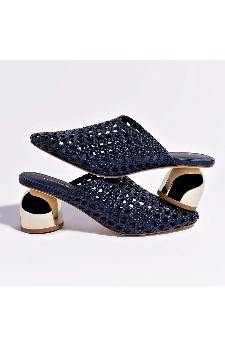 Larroudé Dew Drop Macrame Mule, Alternate, color, Navy