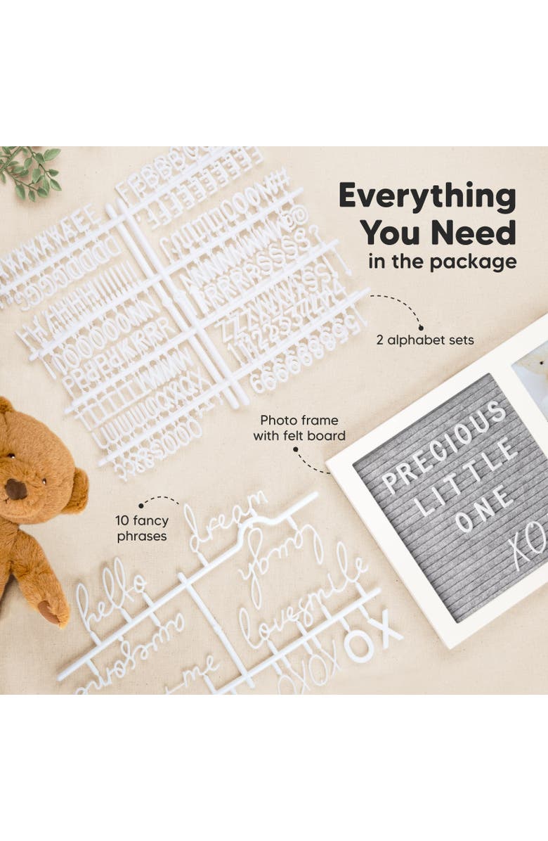 KeaBabies Heartfelt Picture Frame with Felt Letterboard, Alternate, color, Alpine White