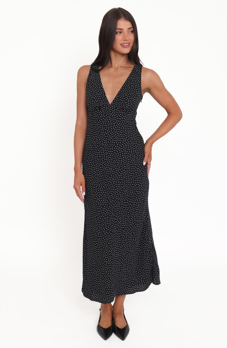 Petal & Pup Mirae Polka Dot Maxi Dress, Alternate, color, Black Polka Dot