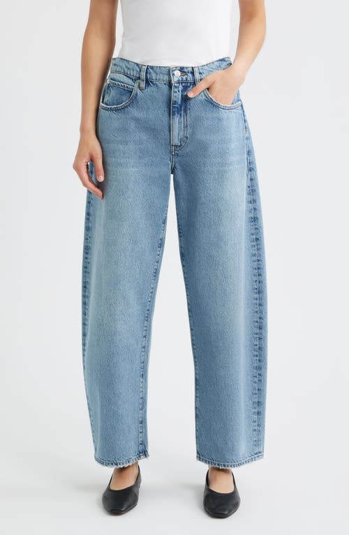 Frame Low Slung Barrel Leg Jeans In Blue