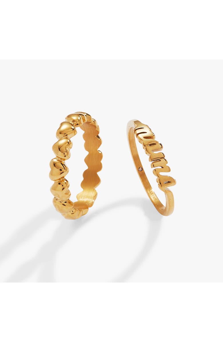 Alex and Ani Mama Ring Set of 2, Alternate, color, Gold