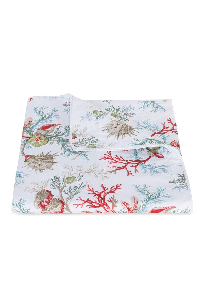 Del Tesoro 500 Thread Count Cotton Percale Duvet Cover, Main, color, CORAL
