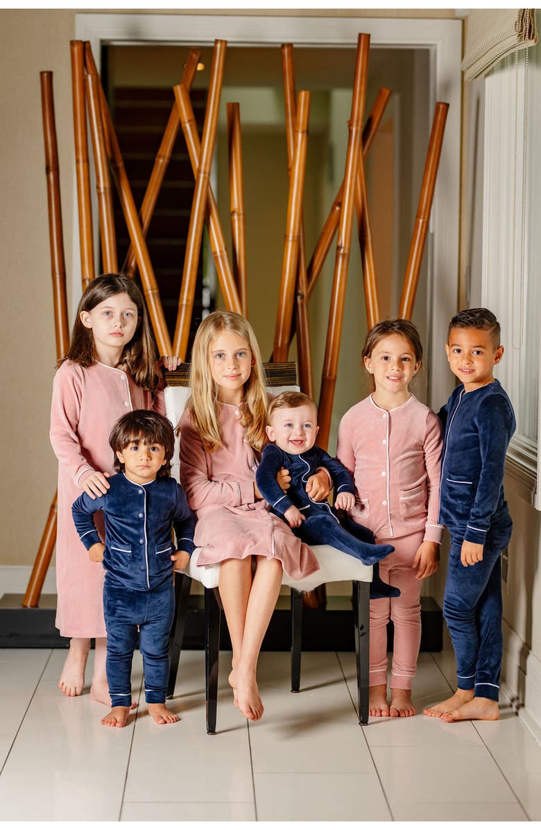 Pouf Boys Velour PJ, Alternate, color, Navy