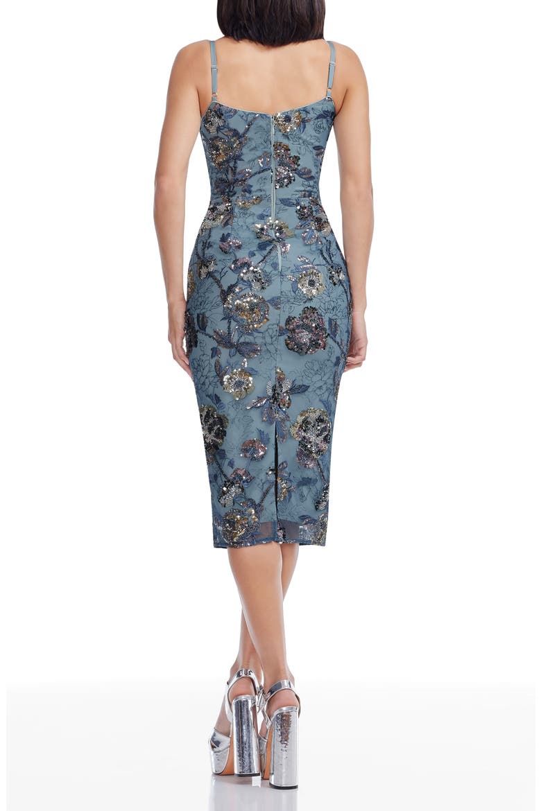 Blakely Floral Embroidery Midi Dress, Alternate, color, GRAPHITE BLUE MULTI