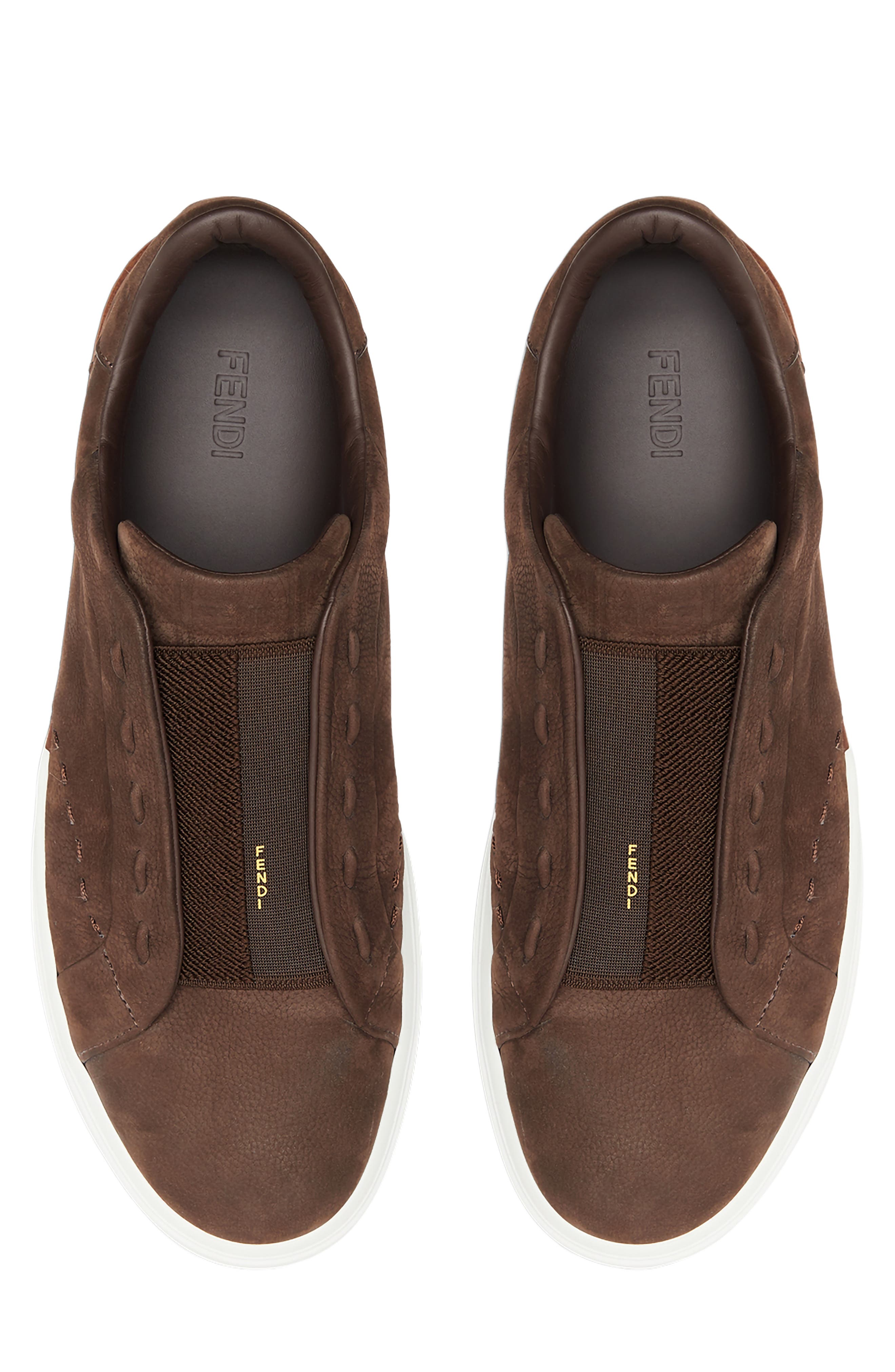 Fendi City Low Top Sneaker, Alternate, color, Brown