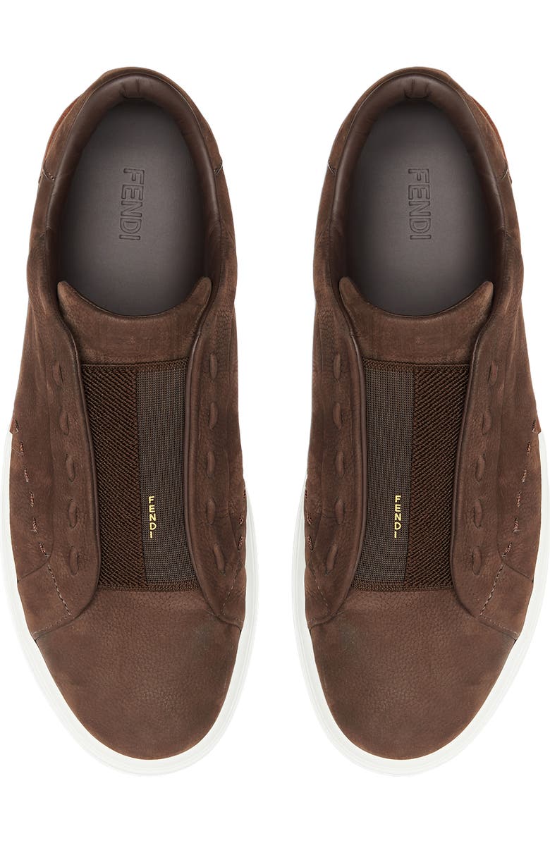 Fendi City Low Top Sneaker, Alternate, color, Brown