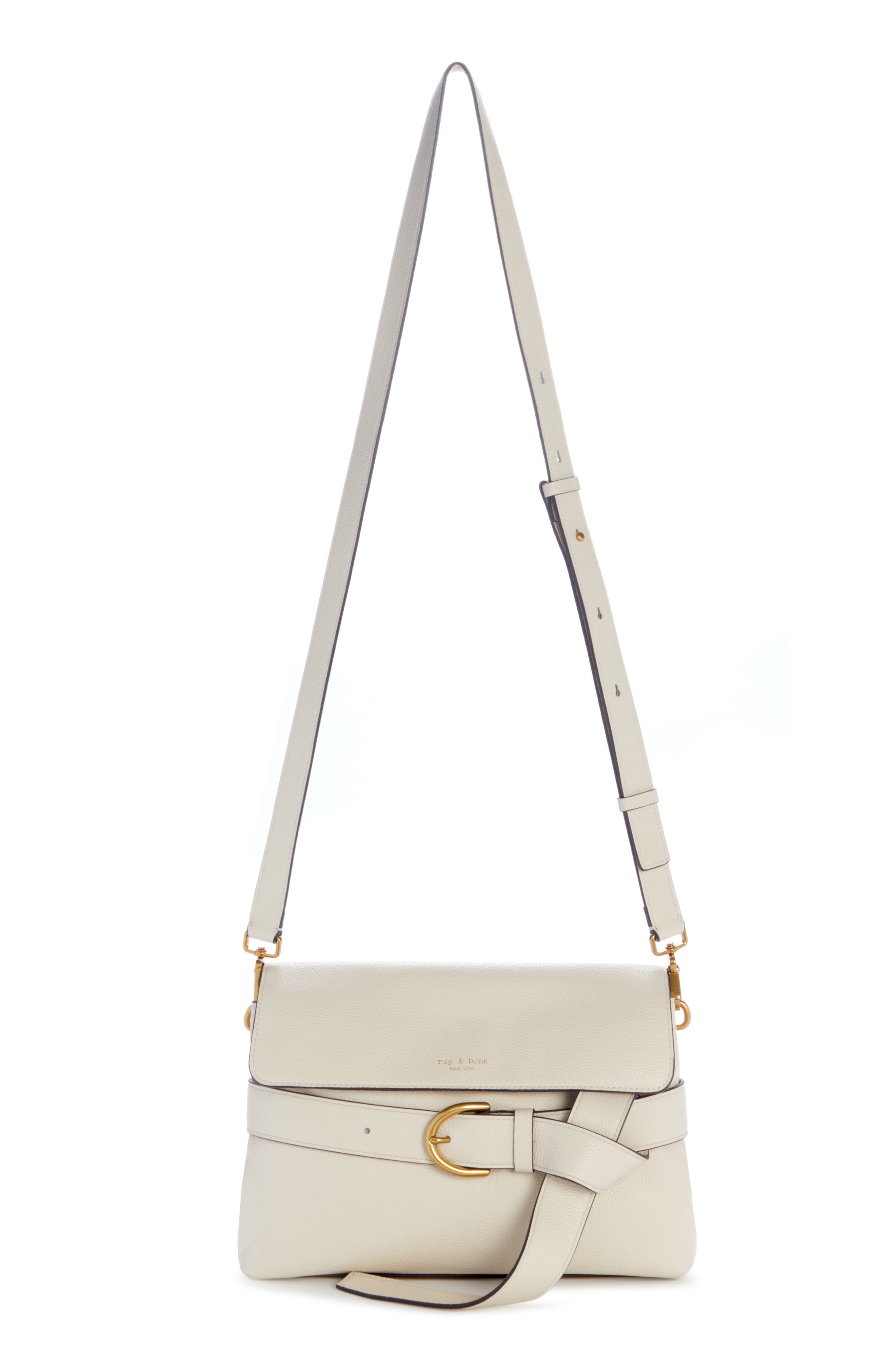 rag & bone Lexington Flap Leather Crossbody Bag, Main, color, Br