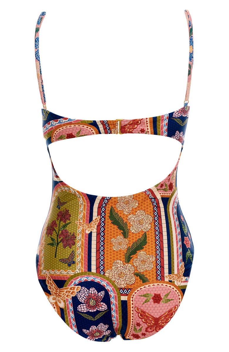 Agua Bendita Petra Fiore Underwire One-Piece Swimsuit, Alternate, color, Red