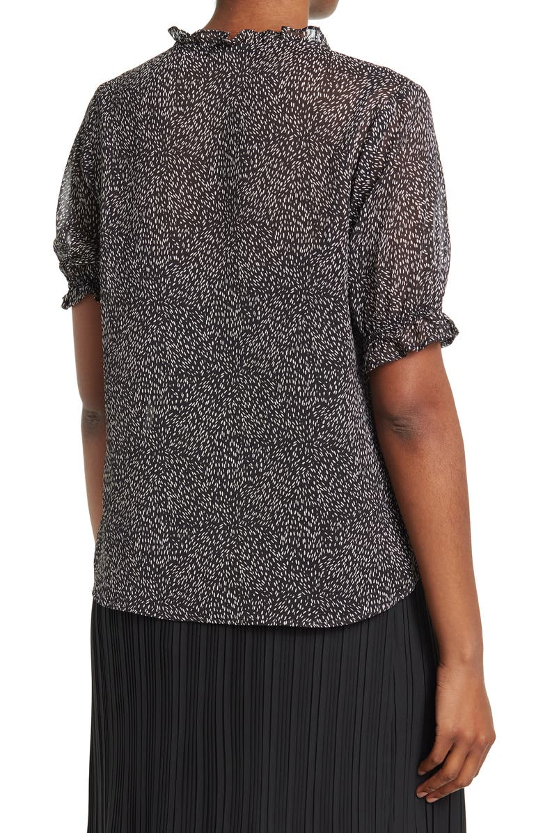 Pleione Sheer Ruffle Front Sleeve Blouse, Alternate, color, 