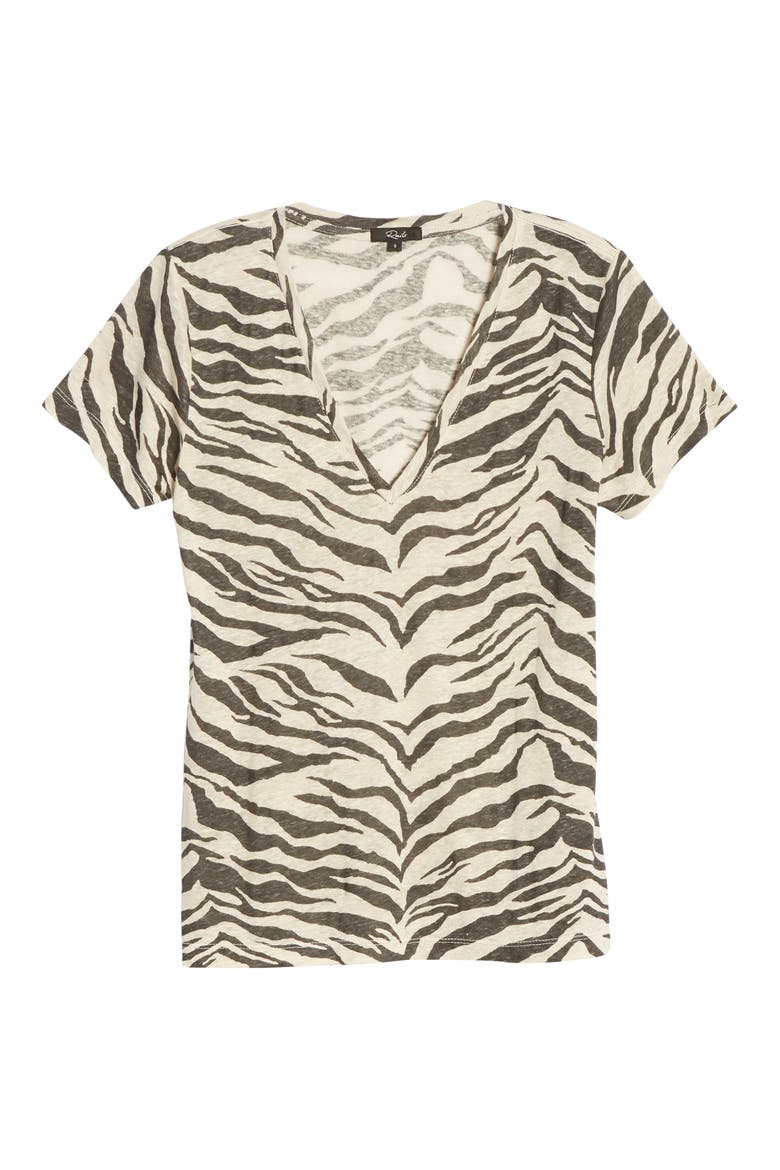 Cara Tee, Alternate, color, IVORY TIGER STRIPE