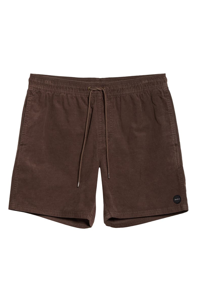RVCA Escape Drawstring Cotton Walking Shorts, Alternate, color, Chocolate