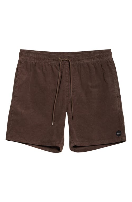 Rvca Escape Drawstring Cotton Walking Shorts In Brown