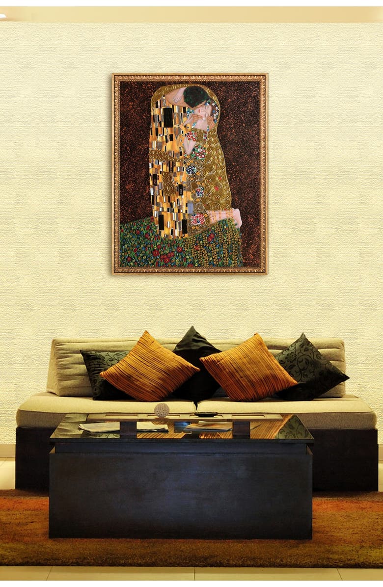 OVERSTOCK ART The Kiss (full view - Luxury Line) with Versailles Gold Frame, Alternate, color,