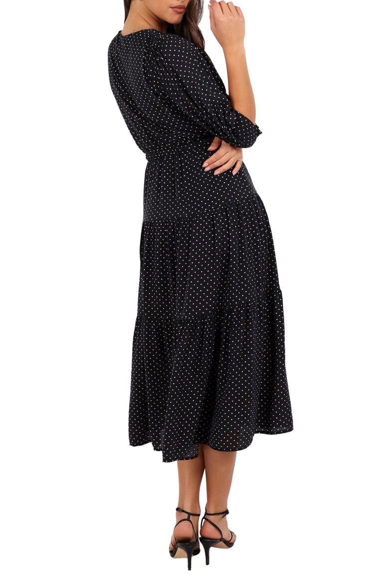 Moscow Polka Dot Belted Midi Dress, Alternate, color, BLACK POLKA DOT