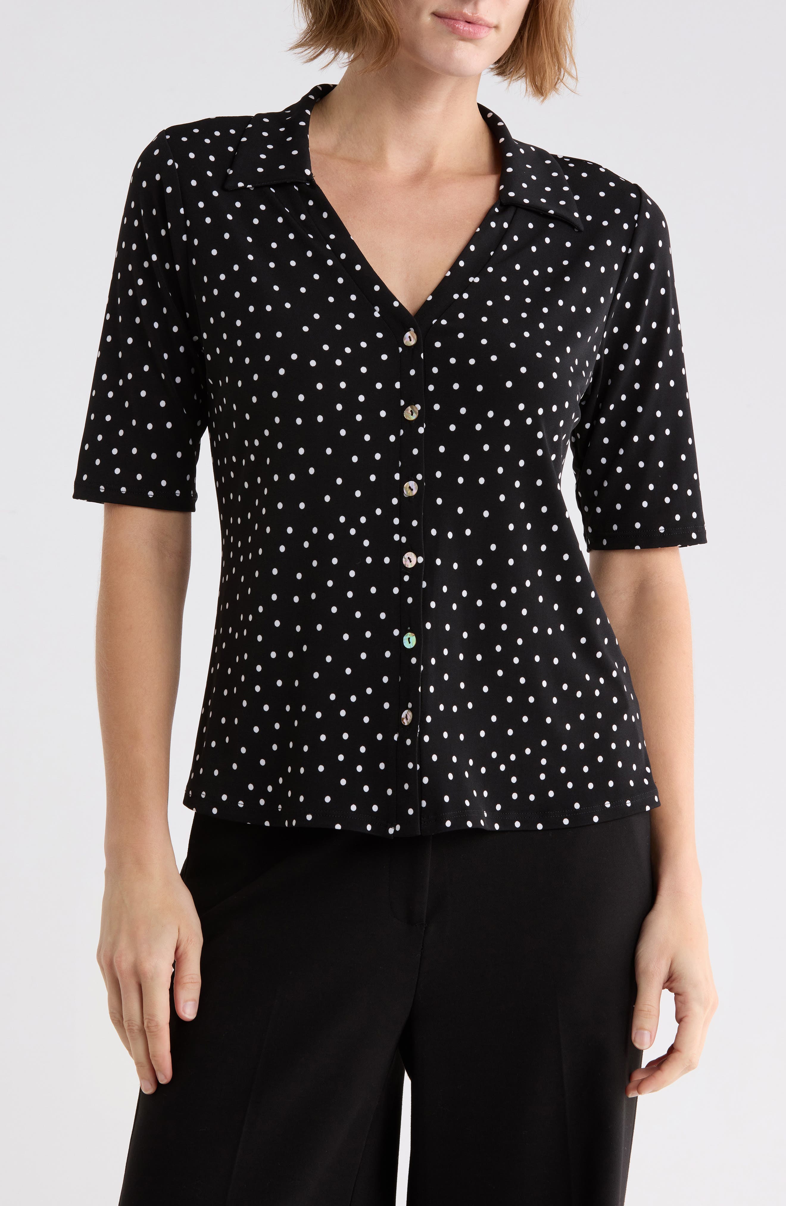 Polka Dot Knit Top