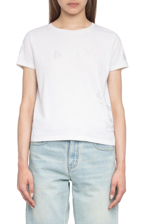 Zadig & Voltaire Alys Multicusto Strass Rhinestone Graphic T-Shirt in Judo  product