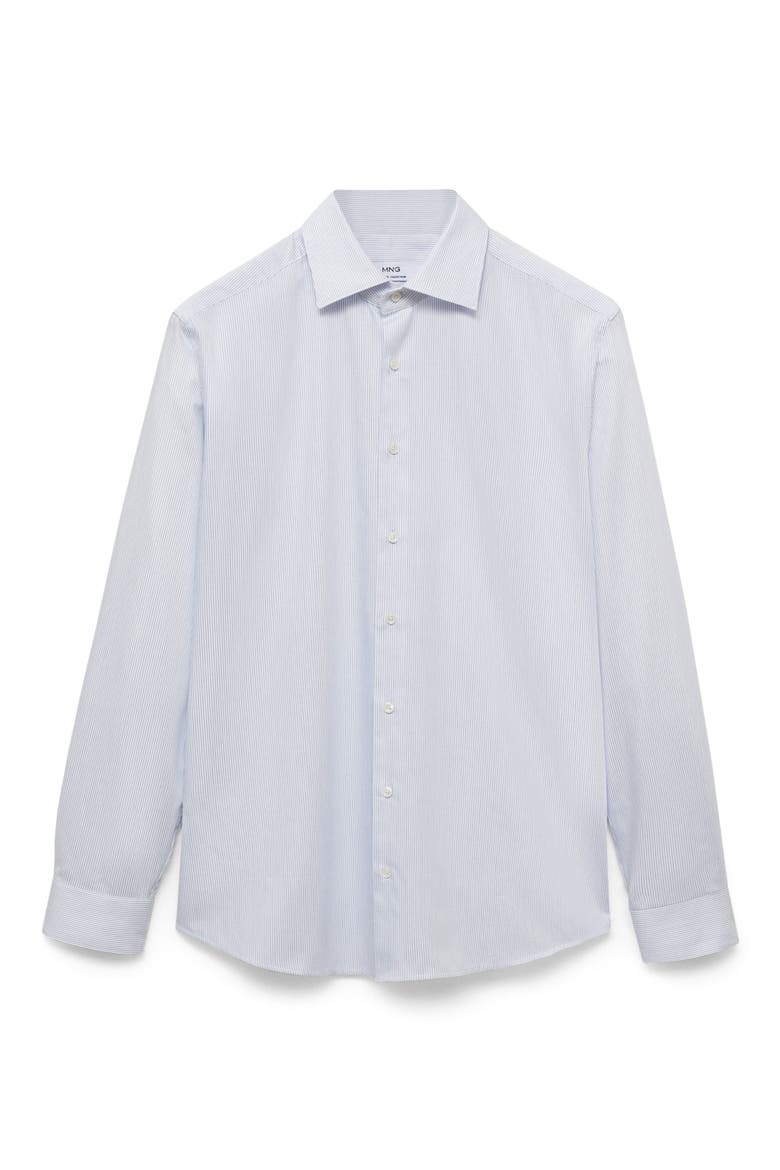 Stripe Cotton Button-Up Shirt, Alternate, color, BLUE