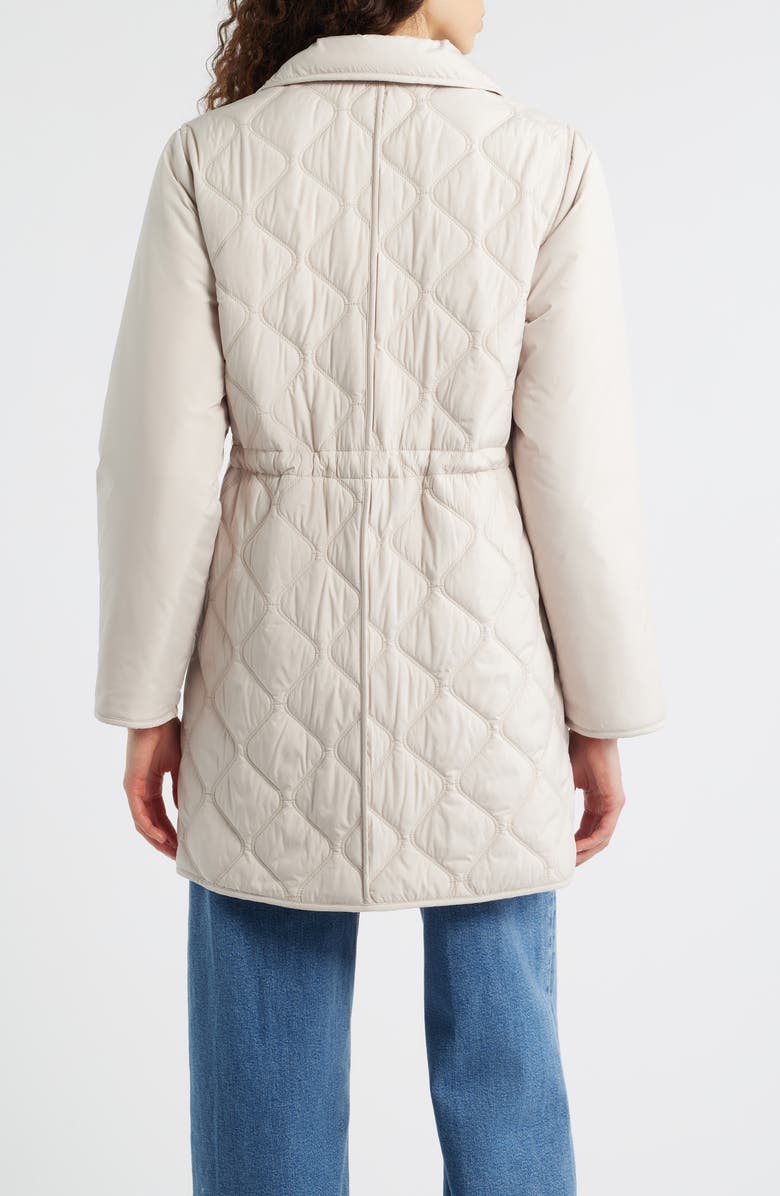 Bernardo Quilted Jacket with Removable Hood, Alternate, color, Egg Shell